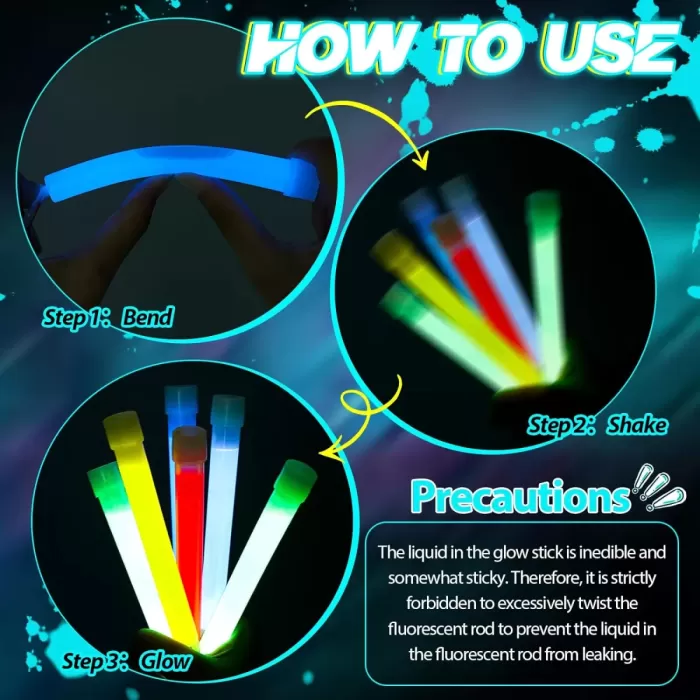 Asılabilir İp Aparatlı Karanlıkta Parlayan Glow Stick Kolye Lamba 6 Adet 6 Renk 15 cm