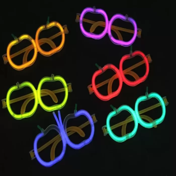 Glow Stick Karanlıkta Parlayan Elma Gözlük 12 Adet