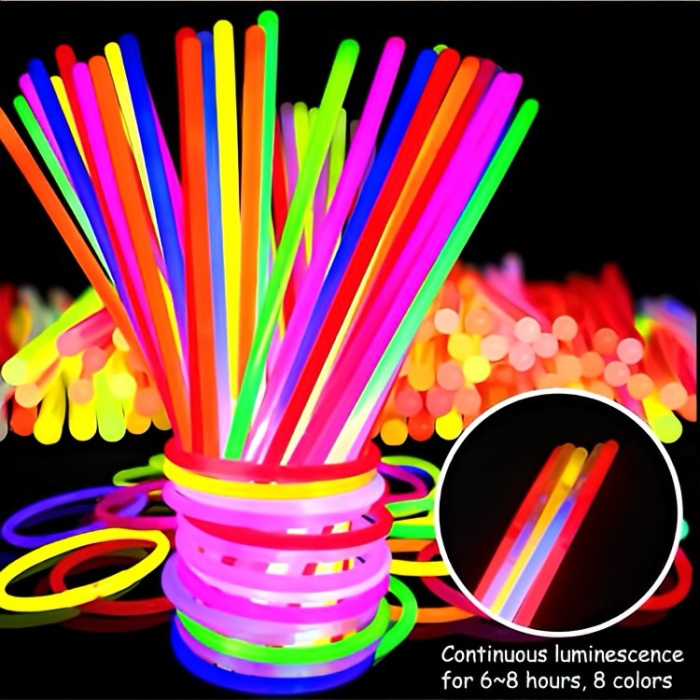 Karanlıkta Parlayan Fosforlu Neon Glow Stick Parti Çubukları