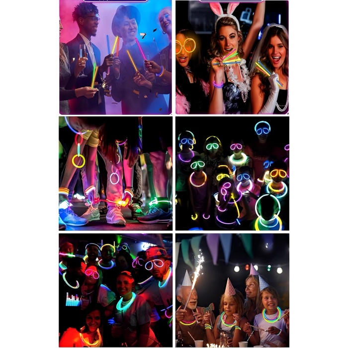 Karanlıkta Parlayan Fosforlu Neon Glow Stick Parti Çubukları