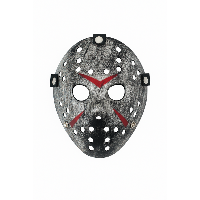 Gümüş Renk 13. Cuma Jason Hokey Maskesi - Cadılar Bayramı, Cosplay ve Korku Partisi Aksesuarı