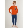 Little Builders Turuncu Erkek Çocuk Uzun Kol Pijama Takım