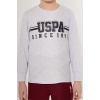U.S. Polo Assn Line Pattern Beyaz Erkek Çocuk Uzun Kol Pijama Takım