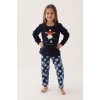 Happy Snows Lacivert Kız Çocuk Uzun Kol Pijama Takım