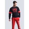 Siyah Erkek Baskılı Bisiklet Yaka Sweatshirt STRIPE SWEAT
