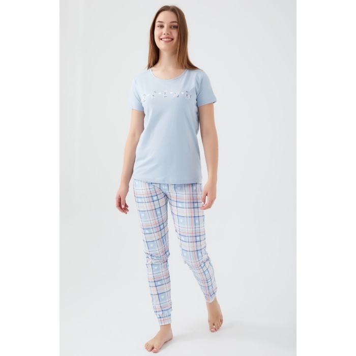 Dream Mavi Kadın Kısa Kol Pijama Takım