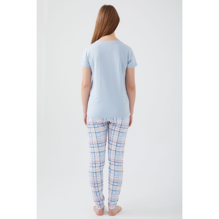 Dream Mavi Kadın Kısa Kol Pijama Takım