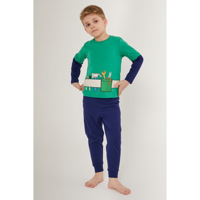 Tool Team Yeşil Erkek Çocuk Uzun Kol Pijama Takım