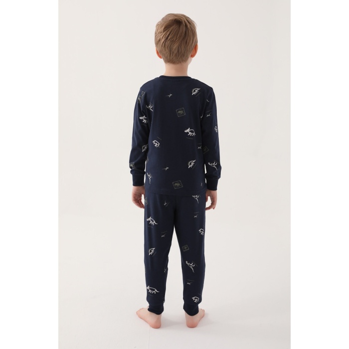 Roar Lacivert Erkek Çocuk Uzun Kol Pijama Takım