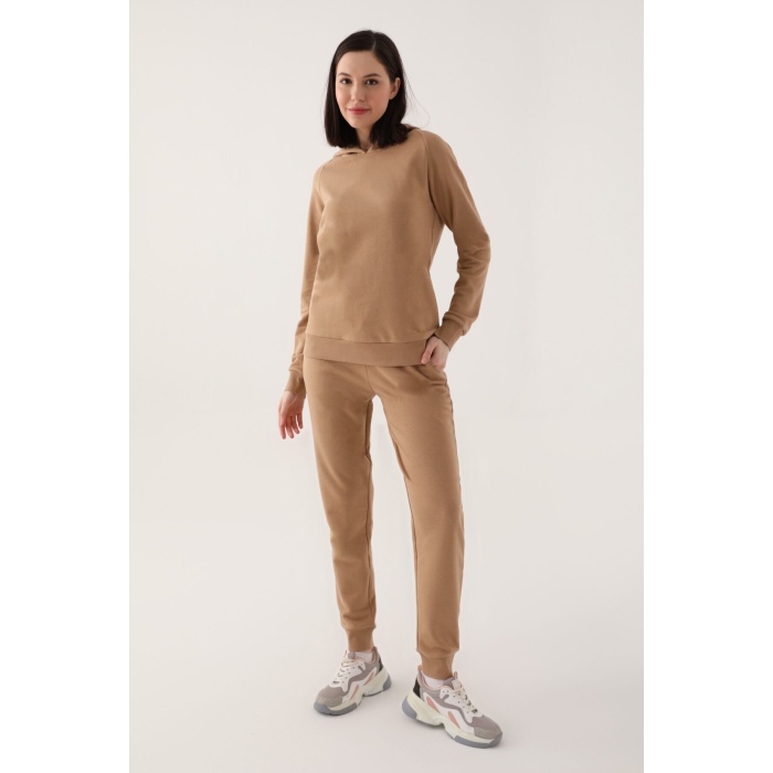 Stylish Açık Kahverengi Kadın Eşofman Takımı