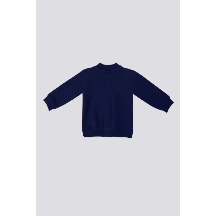 Dark Pattern Lacivert Bebek Hırka
