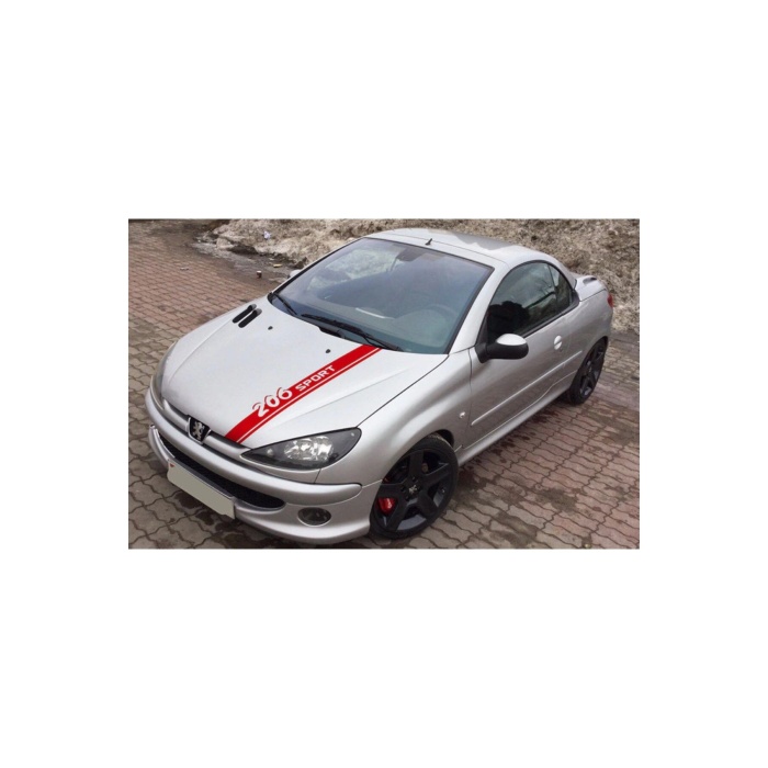 Peugeot 206 Sport Yazılı Ön Kaput Sticker Etiket Modeli