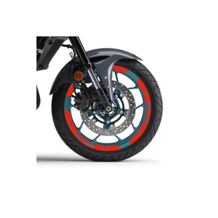 Neon Turuncu Yamaha MT-25 Geniş Jant Sticker Etiket Modeli