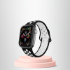 Apple Watch 42 44 45 49 Mm/L Kordon Kayış Bileklik Delikli SİYAH-BEYAZ