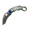 X05BL Gümüş Karambit 17 cm - Metal Saplı, Manuel