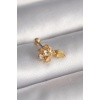 316L Çelik Gold Renk Zirkon Taşlı Sallantı Kalp Detay Tragus Piercing - TJ-PR1360