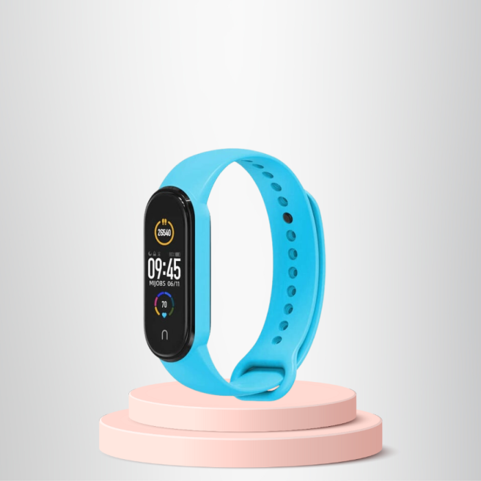 Mi Band 5-6 Uyumlu Silikon Kordon M5-M6 Uyumlu AÇIK MAVİ