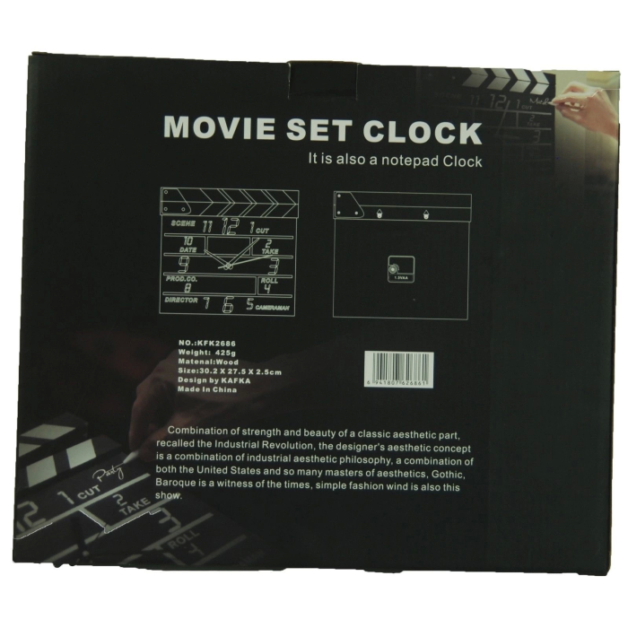 Clapperboard Clock  Analog Klaket Duvar Saati