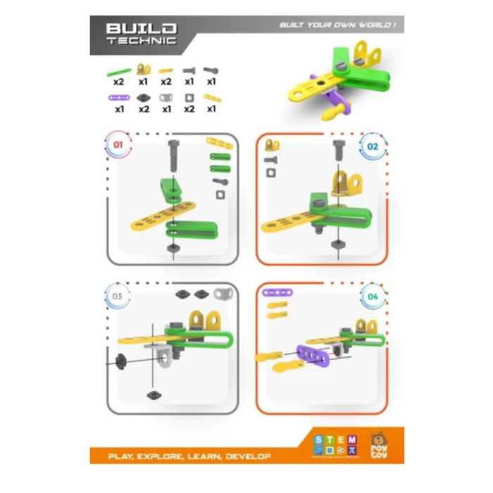 Sök Tak 15 Parça Uçak Build Technic - 4100101-2-15