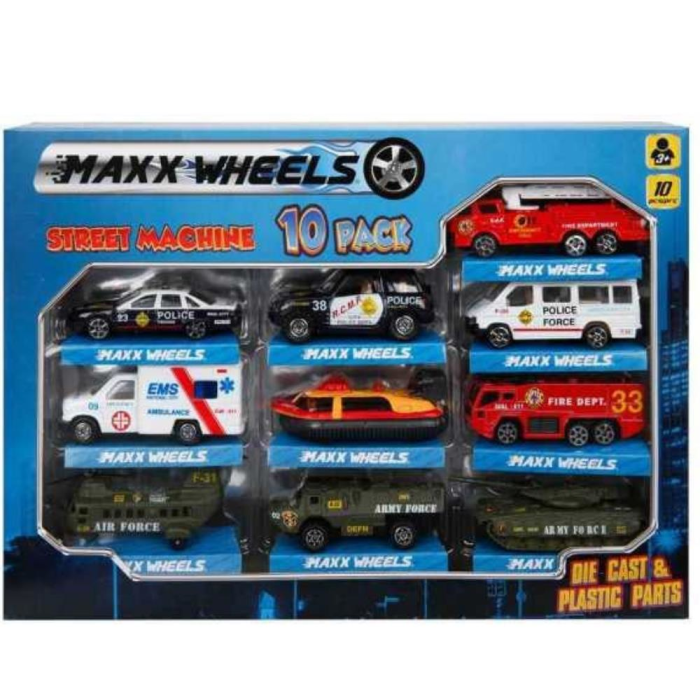 Maxx Wheels Street Machine 10Lu Metal Araba Seti - PT-2009