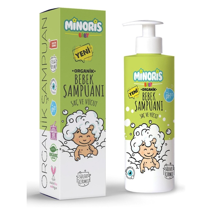 Minoris Baby Organik Bebek Saç ve Vücut Şampuanı 400ml