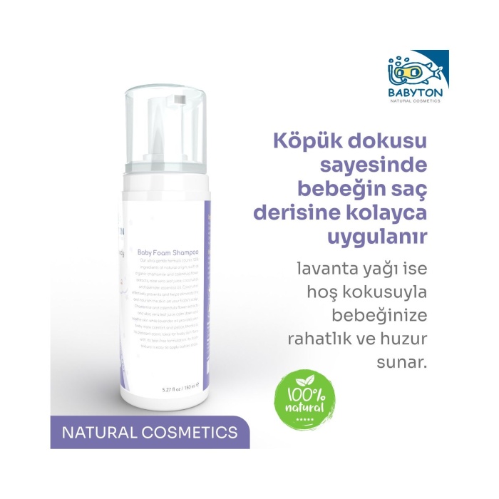 Babyton Yenidoğan Doğal ve Organik Köpük Şampuan 150ml