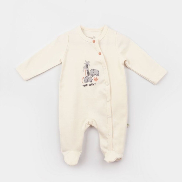 Bibaby Biorganic Hello Safari Newborn Bebek Tulum 60745 Ekru Kiremit