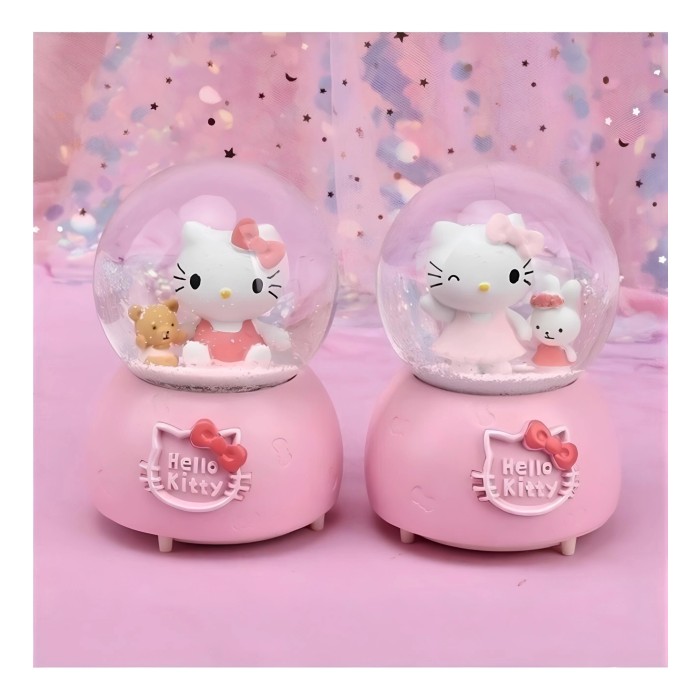 Hello Kitty Işıklı Müzikli Kar Küresi Orta Boy Alk3047