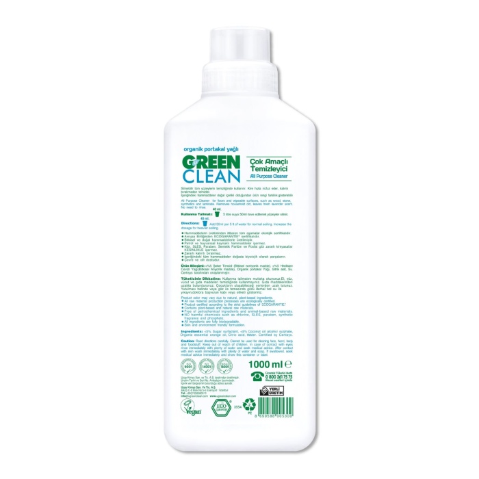 Green Clean Bitkisel Çok Amaçlı Temizleyici 1000ml