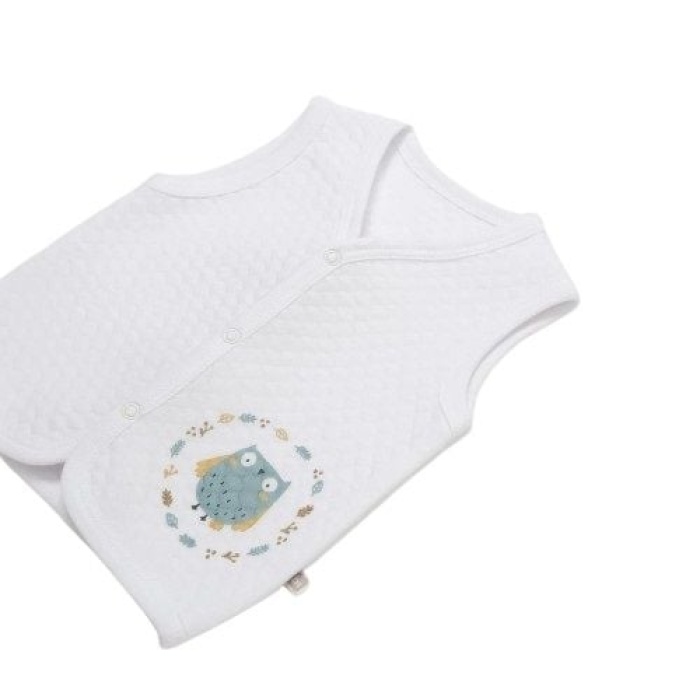 Bibaby Framed Owl Kapitone Yelek 61475 Beyaz