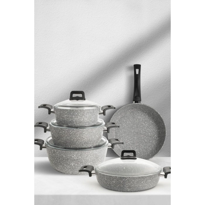 Pro Granıte Premıum Serıes Cookware Set 9 Parça (gri)