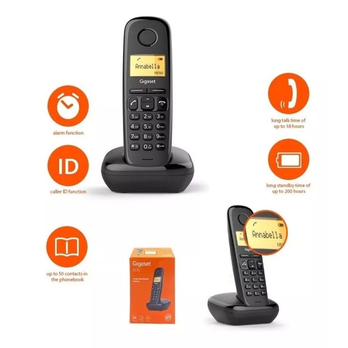 Gıgaset A170 Kablosuz Lcd Ekranlı Telefon Siyah