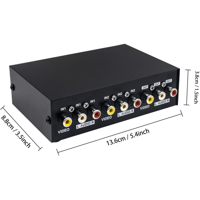 Av Anahtar Kutusu Anahtar Seçici (2 Giriş 1 Çıkış) - Video Audio Switch