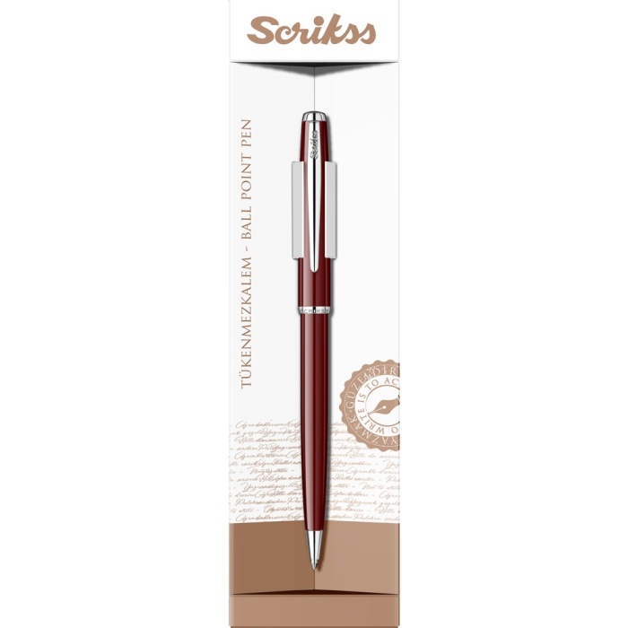 Scrikss Vintage 52 Tükenmez Kalem Bordo