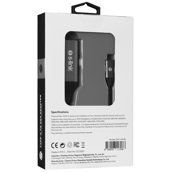 S-link Type-c To Vga Adaptör Sw-u5145