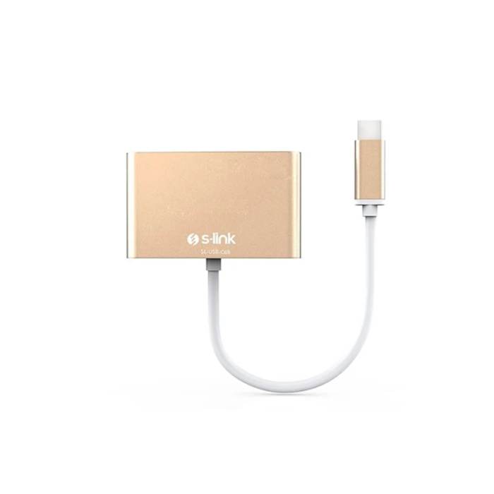 S-link Type C To Hdmı + Usb3.0 + Usb3.1 Dönüştürücü Adaptör Sl-usb-c68