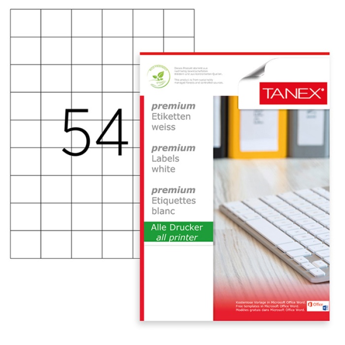 Tanex Laser Etiket 100 Yp 35x33 Mm Laser-copy-ınkjet Tw-2054