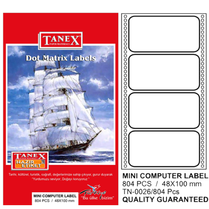 Tanex Sürekli Form Etiket 804 Lü 48x100