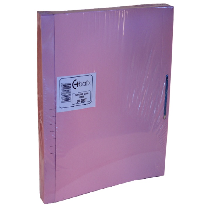 Bafix Tam Kapak Dosya Karton Pembe | Adet