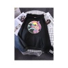 Unisex Pink Cat Baskılı Sweatshirt