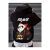 Unisex Brave Yazılı Panda Baskılı Sweatshirt