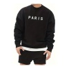 Unisex Paris Yazılı Bisiklet Yaka Sweatshirt