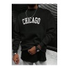 Unisex Bisiklet Yaka Chicago Yazılı Sweatshirt