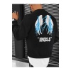 Unisex Angel Yazılı Mavi Şimşek Kanat Baskılı Sweatshirt