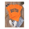 Unisex Siyah Boston Yazılı Tshirt