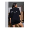 Kadın Destiny Baskılı Oversize Penye T-shirt Tişört