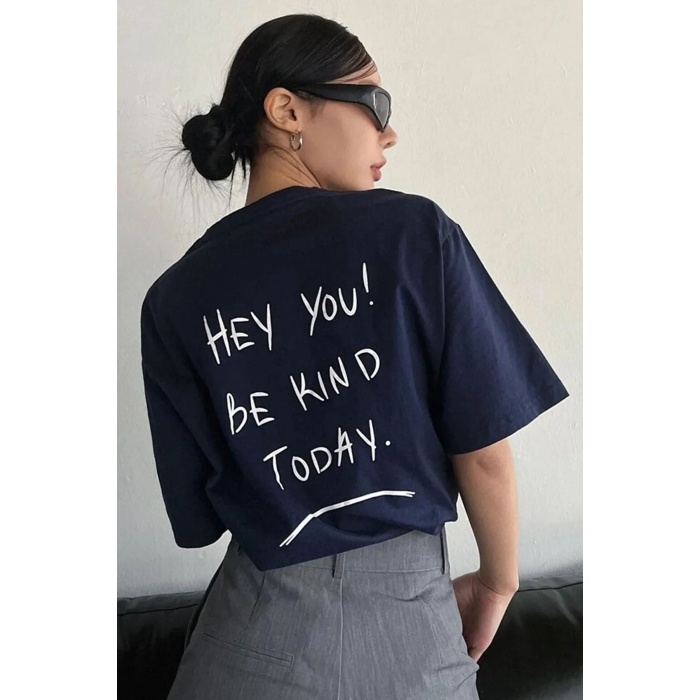 Unisex Hey You Baskılı T-shirt