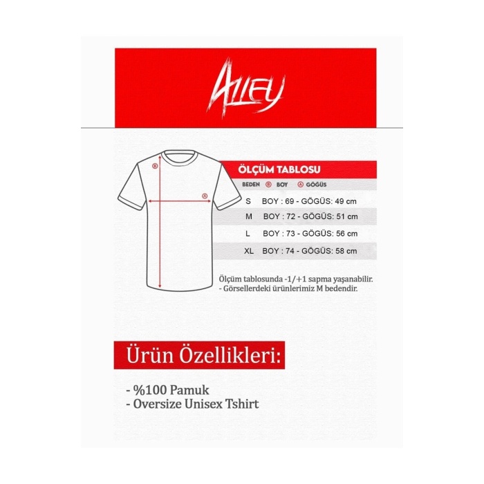 Wolfers- Siyah Ön Ve Arka Baskılı %100 Pamuk Oversize T-shirt