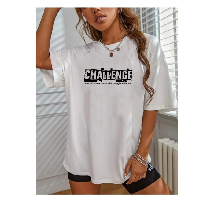 Unisex Challenge Rahat Kesim Oversize T-shirt