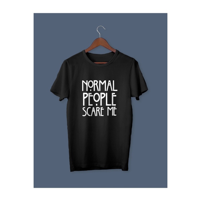 Normal People Scare Me Baskılı Oversize Tshirt